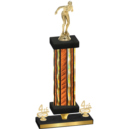 Premium Single Orange Glacier Fourth Place Tennis Trophy