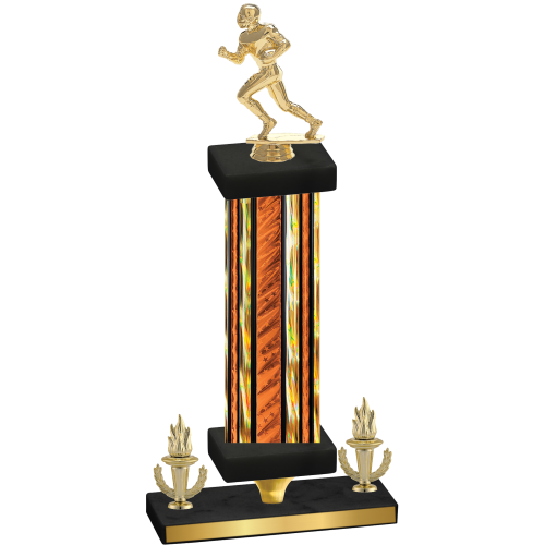 Premium Single Orange Glacier Victory Football Trophy