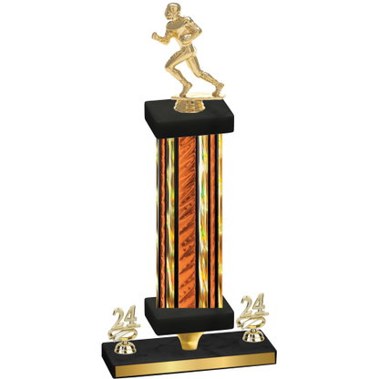 Premium Single Orange Glacier Year Football Trophy