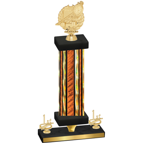 Premium Single Orange Glacier First Place Swimming Trophy