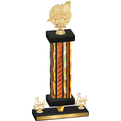 Premium Single Orange Glacier Third Place Swimming Trophy