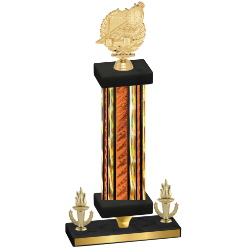 Premium Single Orange Glacier Victory Swimming Trophy