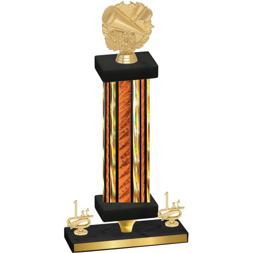 Premium Single Orange Glacier First Place Cheerleading Trophy
