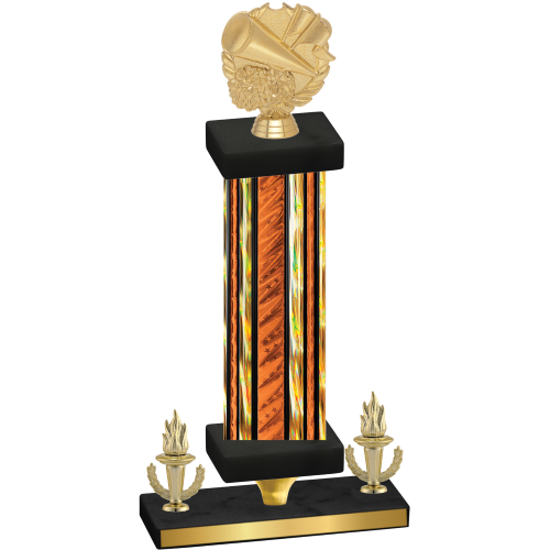 Premium Single Orange Glacier Victory Cheerleading Trophy