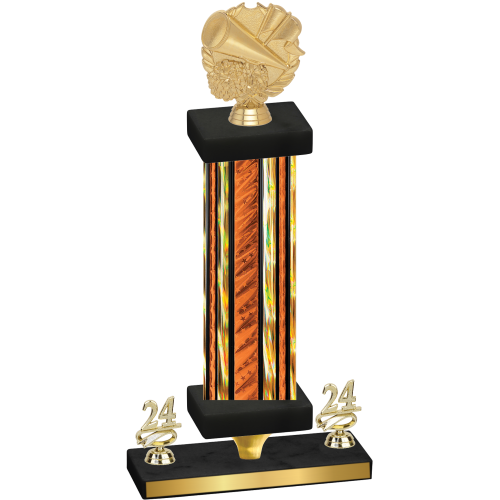 Premium Single Orange Glacier Year Cheerleading Trophy