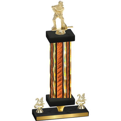 Premium Single Orange Glacier Year Hockey Trophy