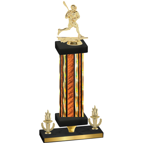 Premium Single Orange Glacier Victory Lacrosse Trophy