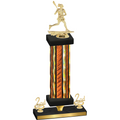 Premium Single Orange Glacier Second Place Lacrosse Trophy