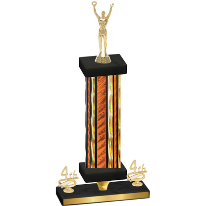 Premium Single Orange Glacier Fourth Place Victory Trophy