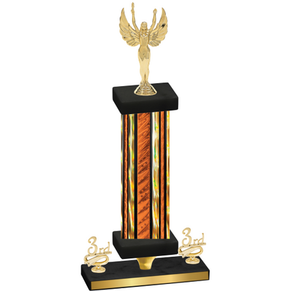 Premium Single Orange Glacier Third Place Victory Trophy