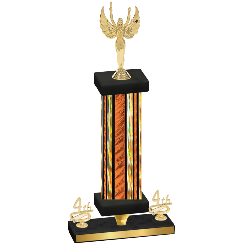 Premium Single Orange Glacier Fourth Place Victory Trophy