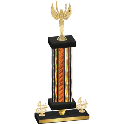 Premium Single Orange Glacier Fourth Place Victory Trophy