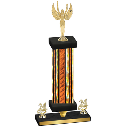 Premium Single Orange Glacier Year Victory Trophy