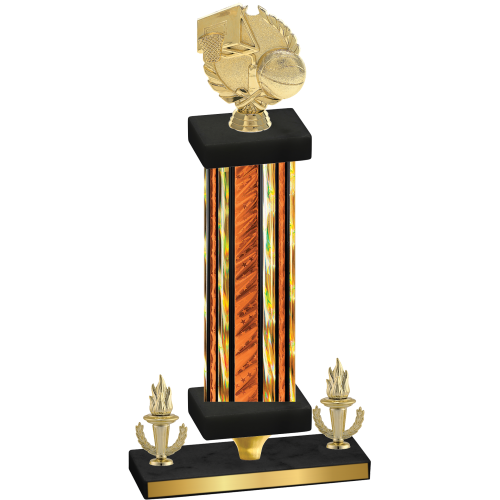 Premium Single Orange Glacier Victory Basketball Trophy