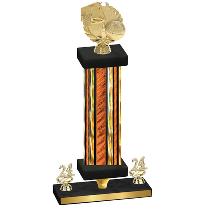 Premium Single Orange Glacier Year Basketball Trophy