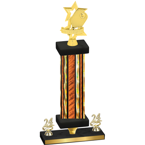 Premium Single Orange Glacier Year Pickleball Trophy