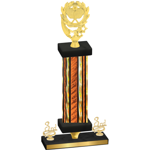 Premium Single Orange Glacier Third Place Pickleball Trophy