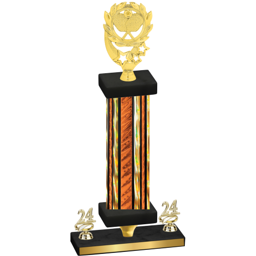 Premium Single Orange Glacier Year Pickleball Trophy