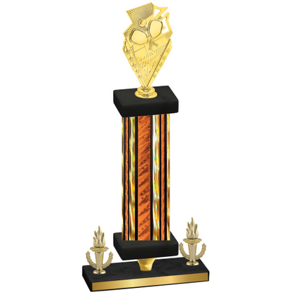 Premium Single Orange Glacier Victory Pickleball Trophy