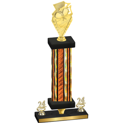 Premium Single Orange Glacier Year Pickleball Trophy