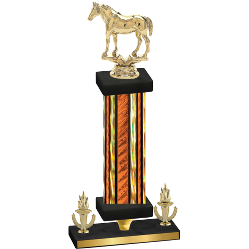 Premium Single Orange Glacier Victory Horses Trophy