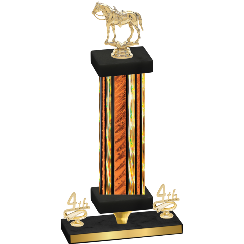 Premium Single Orange Glacier Fourth Place Horses Trophy