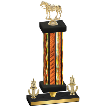 Premium Single Orange Glacier Victory Horses Trophy