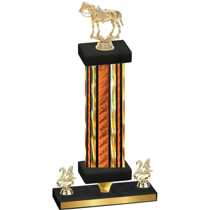 Premium Single Orange Glacier Year Horses Trophy