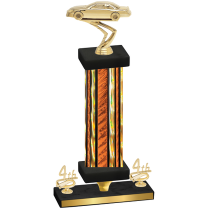 Premium Single Orange Glacier Fourth Place Cars Trophy