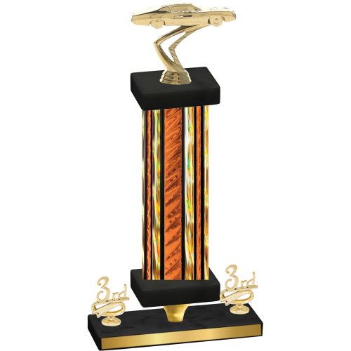 Premium Single Orange Glacier Third Place Cars Trophy