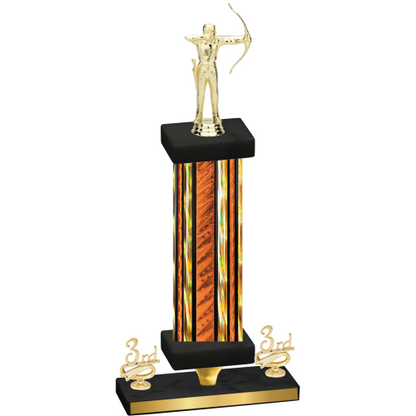 Premium Single Orange Glacier Third Place Archery Trophy