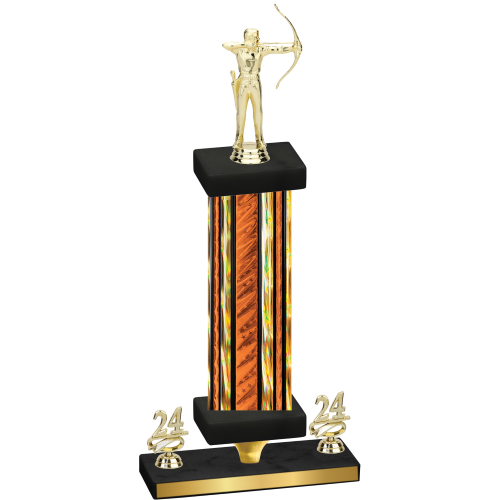 Premium Single Orange Glacier Year Archery Trophy