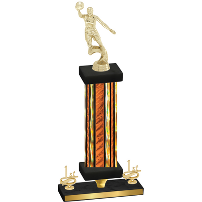 Premium Single Orange Glacier First Place Basketball Trophy