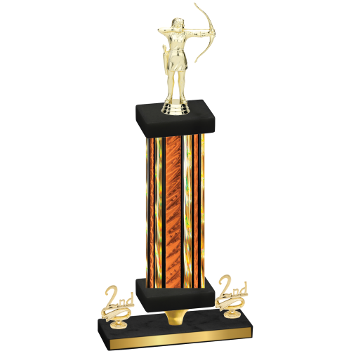 Premium Single Orange Glacier Second Place Archery Trophy