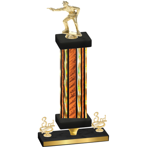 Premium Single Orange Glacier Third Place Shooter Trophy