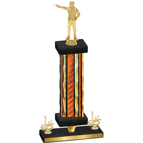 Premium Single Orange Glacier First Place Shooter Trophy