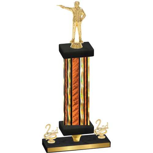 Premium Single Orange Glacier Second Place Shooter Trophy