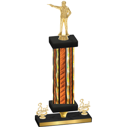 Premium Single Orange Glacier Third Place Shooter Trophy