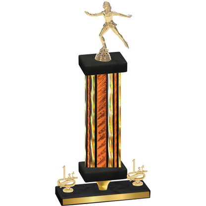 Premium Single Orange Glacier First Place Skater Trophy
