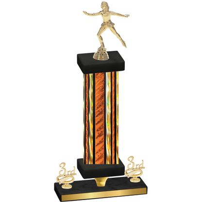 Premium Single Orange Glacier Third Place Skater Trophy