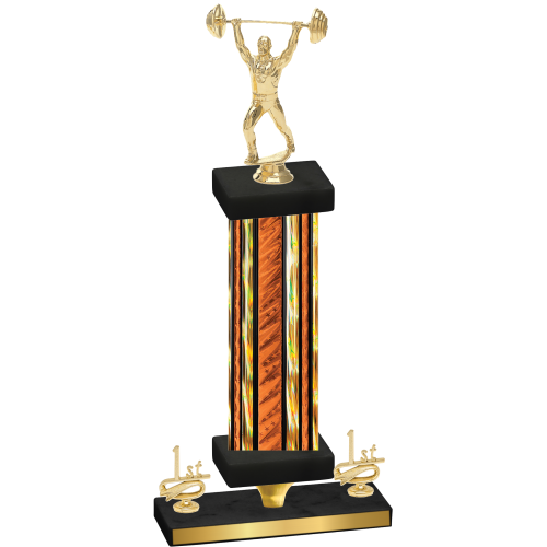 Premium Single Orange Glacier First Place Weights Trophy