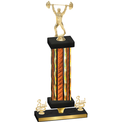 Premium Single Orange Glacier Third Place Weights Trophy