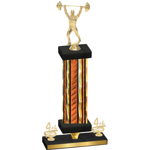 Premium Single Orange Glacier Fourth Place Weights Trophy