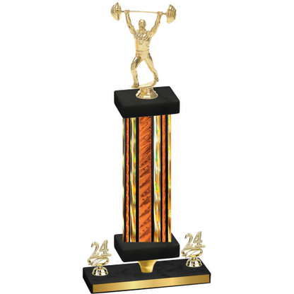 Premium Single Orange Glacier Year Weights Trophy