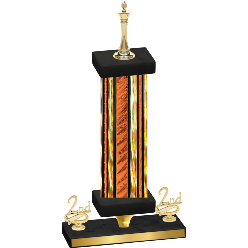 Premium Single Orange Glacier Second Place Chess Trophy