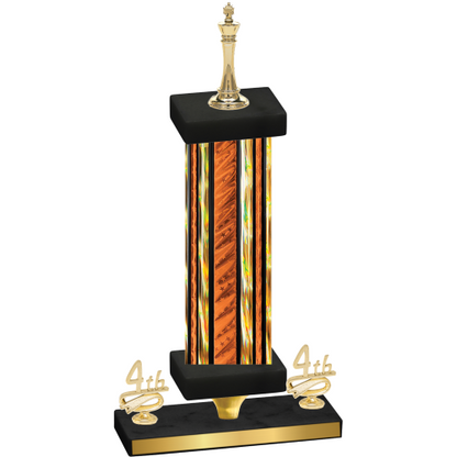 Premium Single Orange Glacier Fourth Place Chess Trophy