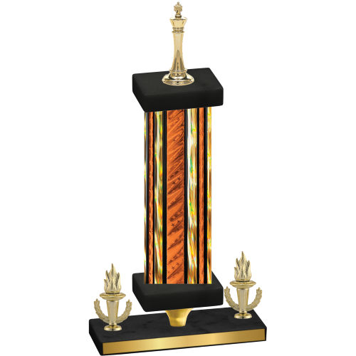 Premium Single Orange Glacier Victory Chess Trophy