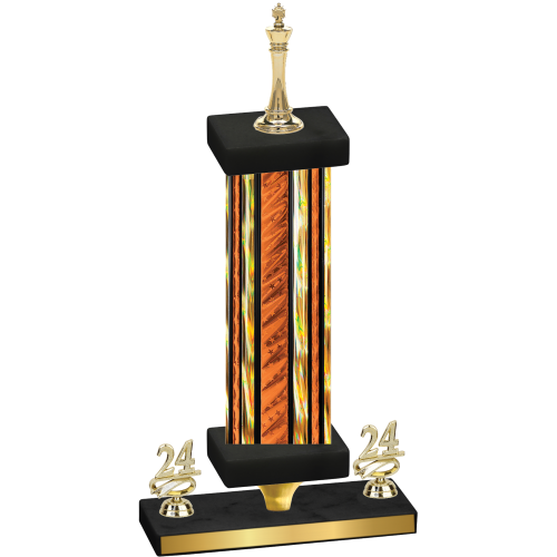 Premium Single Orange Glacier Year Chess Trophy