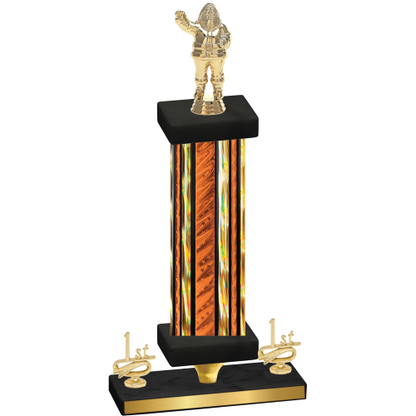 Premium Single Orange Glacier First Place Holiday Trophy