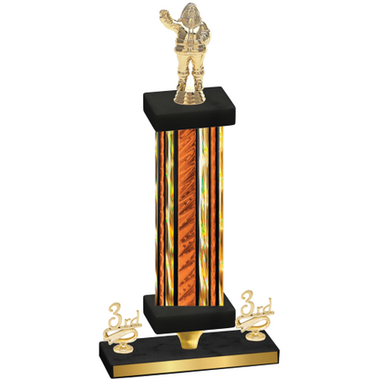 Premium Single Orange Glacier Third Place Holiday Trophy